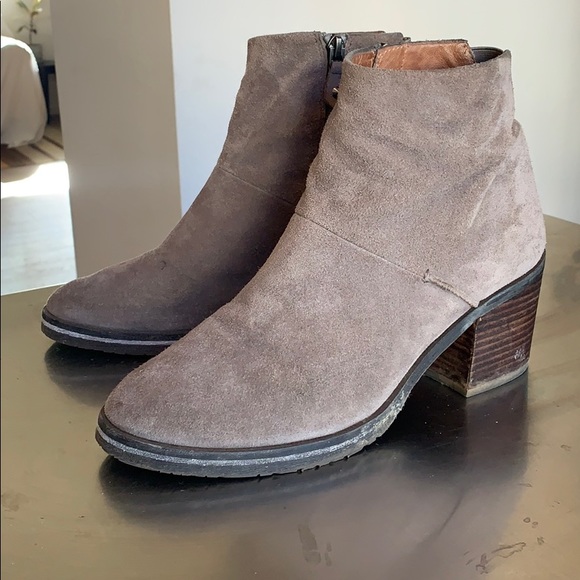 Genuine Suede Zip Ankle Bootie, Cement Gray - Picture 12 of 12